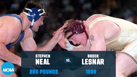 college brock lesnar|Brock Lesnar vs. Stephen Neal: 1999 NCAA title match (285 lbs.)